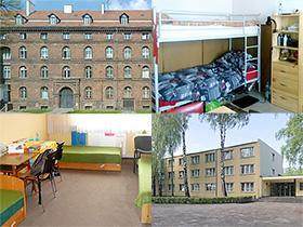 Zdjęcia budynków i pomieszczeń w internatach i bursach szkolnych