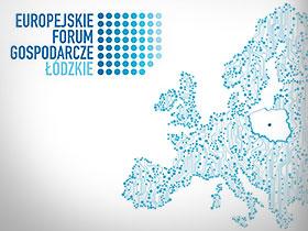 Logo i grafika Europejskiego Forum Gospodarczego w Łodzi