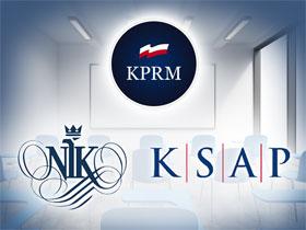 Logotypy KPRM, NIK i KSAP