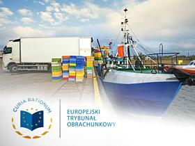 Logo ETO w tle wyładunek ryb z pokład kutra