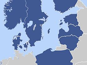 Mapa krajów nadbałtyckich