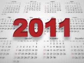 Liczba 2011 w tle kalendarz