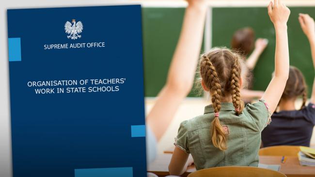 Cover of the audit report on the organisation of teachers’ work in state schools and students in a classroom