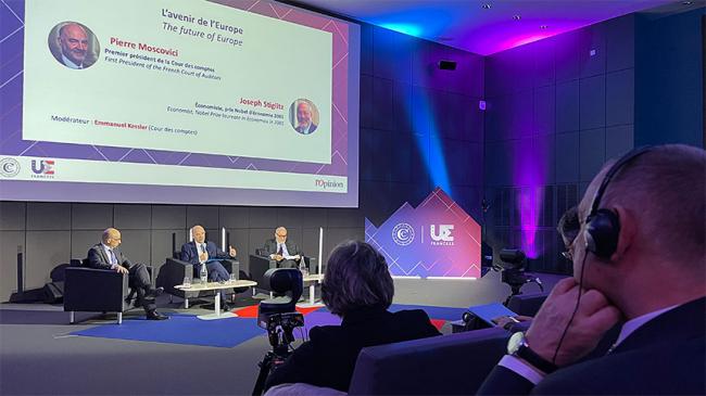 international conference in Paris about the future of Europe; view on stage