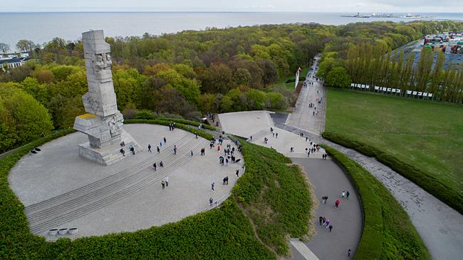 Pomnik na Westerplatte, widok z lotu ptaka