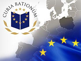 Ilustracja: Logo ETO w tle mapa europy i flaga UE