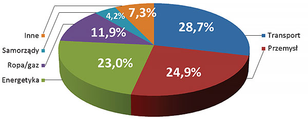 Struktura branżowa inwestycji programu Inwestycje polskie finansowanych przez BGK