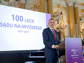 Prezes NIK przemawia na&nbsp;obchodach 100-lecia Sądu Najwyższego