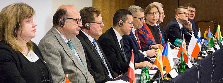 Presidents of European Supreme Audit Institutions constituting the Governing Board of EUROSAI at press briefing