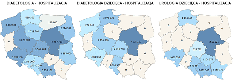 Mapy potrzeb zdrowotnych: hospitalizacja - diabetologia, diabetologia dziecięca i urologia dziecięca