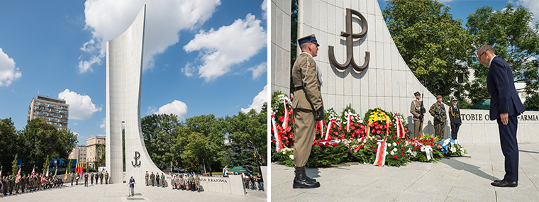 Obchody rocznicy wybuchu Powstania Warszawskiego przy pomniku Polskiego Państwa Podziemnego i&nbsp;Armii Krajowej 3