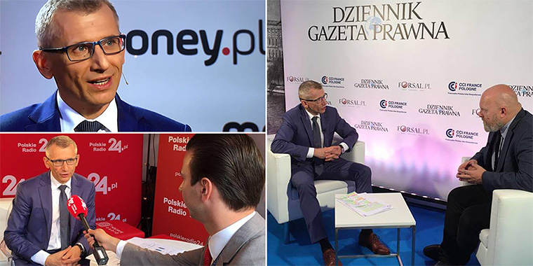 Prezes NIK Krzysztof Kwiatkowski udziela wywiadów na Forum Ekonomicznym w Krynicy