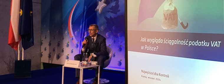 Prezes NIK Krzysztof Kwiatkowski w trakcie odczytu na Forum Ekonomicznym w Krynicy