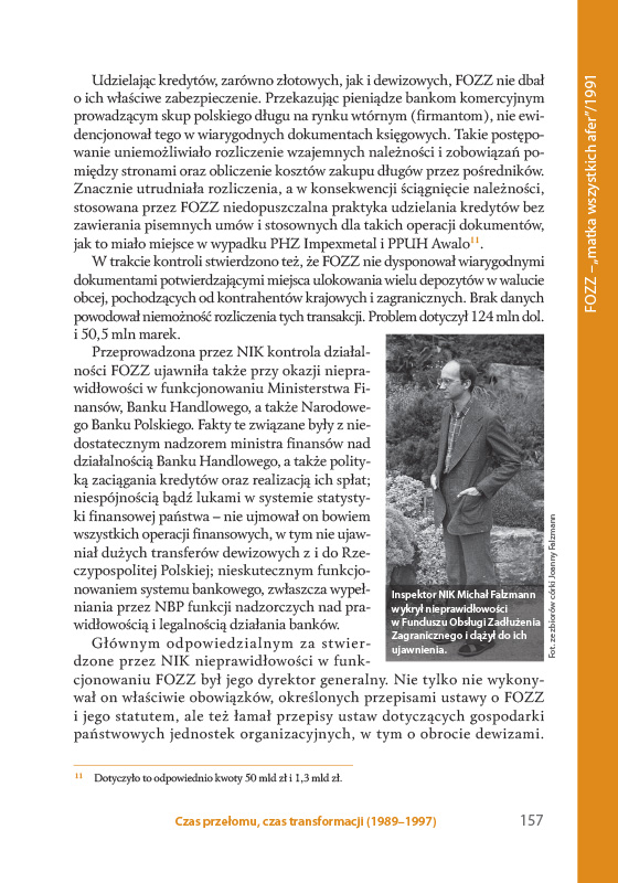 Strona z&nbsp;książki na&nbsp;stulecie NIK-u, informacje o&nbsp;kontroli FOZZ 6