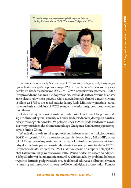 Strona z&nbsp;książki na&nbsp;stulecie NIK-u, informacje o&nbsp;kontroli FOZZ 4