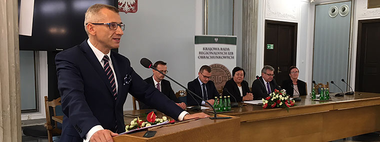 Prezes NIK Krzysztof Kwiatkowski przemawia w Sejmie na obchodach 25-lecia Regionalnych Izb Obrachunkowych