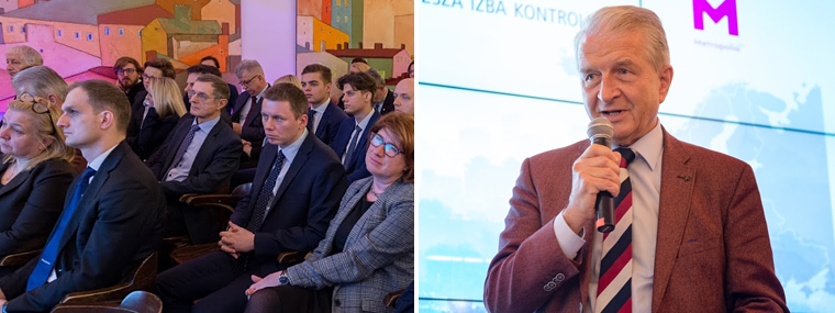 Prof. Tomasz Lekston obok widzowie debaty