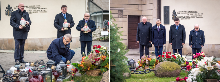 Kierownictwo NIK składa znicze przy grobie ks. Jerzego Popiełuszki