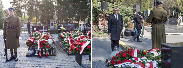 Warta przy grobach poległych w katastrofie, Prezes NIK Krzysztof Kwiatkowski składa hołd przy grobach ofiar katastrofy