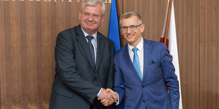 Od lewej: przewodniczący komisji ds. Mandatu i Immunitetu Senatu Parlamentu Republiki Czeskiej Ivo Bárek, prezes NIK Krzysztof Kwiatkowski