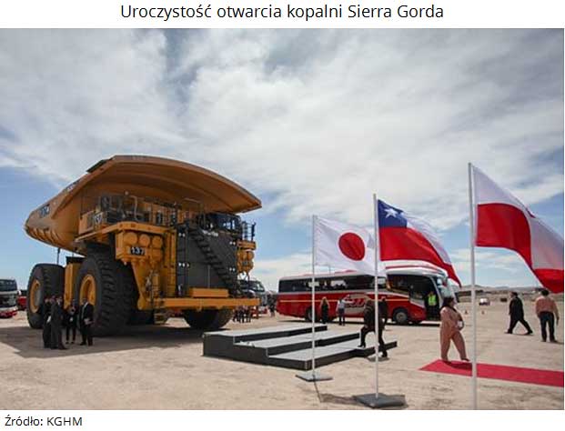 Uroczystość otwarcia kopalni Sierra Gorda. Źródło: KGHM