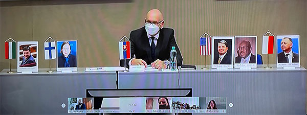 President of the Supreme Audit Office of Slovakia Karol Mitrík presenting the peer review report