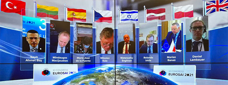 Conference call screen during the meeting of EUROSAI members