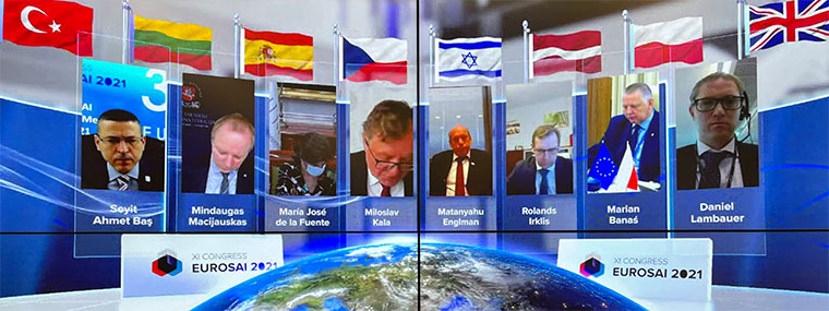 Ekran połączenia konferencyjnego spotkania członków EUROSAI