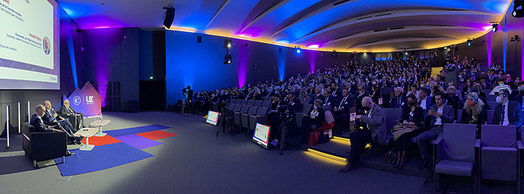 International conference in Paris about the future of Europe; view on stage and audience