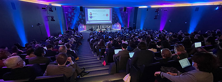 International conference in Paris about the future of Europe; view on stage and audience