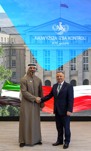 President of NIK Marian Banaś and President of the UAE Audit Chamber Humaid Abushibs