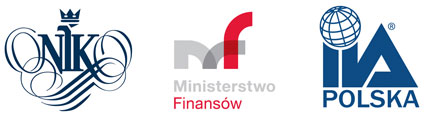 logotypy: Najwyższa Izba Kontroli, Ministerstwo Finansów, Stowarzyszenie Audytorów Wewnętrznych