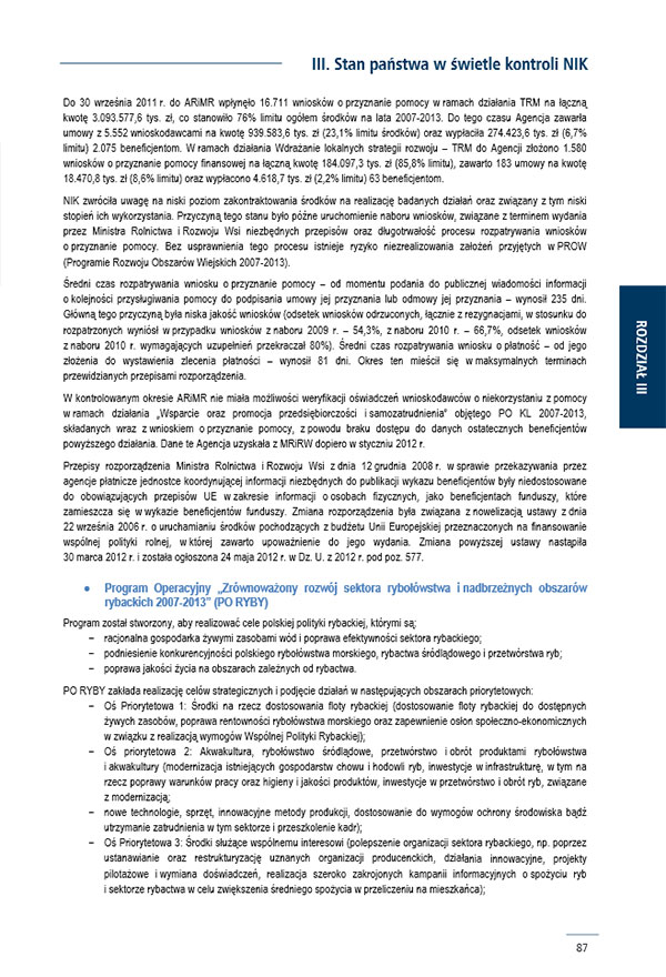 Fragment sprawozdania z&nbsp;działalności NIK za&nbsp;2013 rok - treść dostępna w&nbsp;linku zamieszczonym przed obrazem
